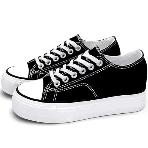 Image of REFRASE LIFE Womens Platform Sneakers with Wedge 3 Inches Height Boost Hidden Heel Shoes, Casual Height Increase Walking Fashion Shoes for Women and Girls