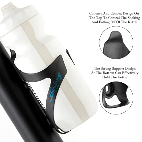 HUALONG Carbon Water Bottle Cage Bicycle Bike Water Bottle Cag Holder for Road MTB Bike, Black Matte, Diameter 72mm, Weight 22±2 Grams, 2 Pack…