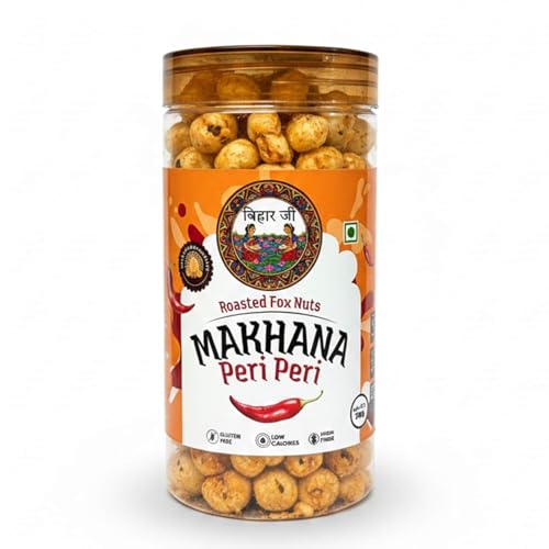 Image of BiharJi Cheese & Herbs and Peri Peri Makhana Combo Pack of 2 Each Pack 78g I The Family Favorite Pack, Roasted Makhana Duo, Family Favorite (Cheese & Peri Peri) | Spicy & Creamy Combo | Healthy Kids Snack