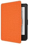 GIOPUEY Coque Compatible avec Kobo Clara HD/Tolino Shine 3, tui en Cuir, Coque arrire en Silicone Souple [tui  Rabat] Texture Semblable  Celle de la Peau - Orange