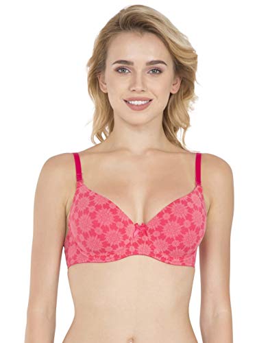 Image of Jockey 1245 Women's Under-Wired Padded Super Combed Cotton Elastane Stretch Multiway Styling T-Shirt Bra with Detachable Straps (Colors & Prints May Vary)