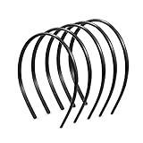 6 Piezas Liso Diademas de Plástico,Fina Diadema Plano con Dientes,Banda de Pelo Bucle de Pelo de Peine,Unisexo Negra...