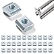 Lyeteung 30 Stücke 20 Serie M4 T-Nut-Mutter, T-Gleitmuttern, Hammer Mutter Block Vierkantmuttern, für Europäische Standard 20 Serie 6 mm T-Nut-Aluminium-Extrusionsprofil