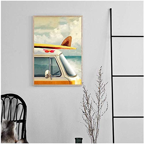 Wall art image de surf pour illuminer un salon moderne