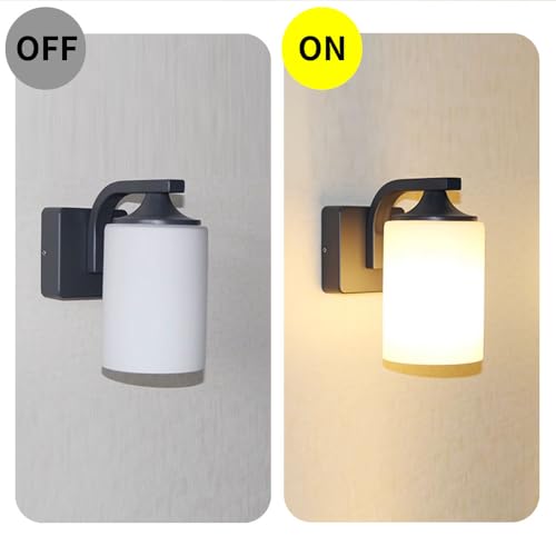 Lanterne extérieure noir E26 en aluminium et verre dépoli - 6