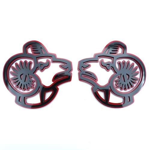 Image of Pair Set 3D Emblem Nameplate Sticker Badge Decal Compatible with Ram Red Eye (Redline)