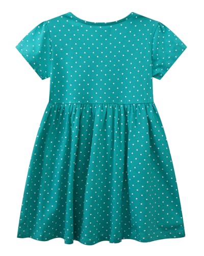 Image of Girls Cotton Long Sleeve Casual Cartoon Appliques Striped Jersey Dresses