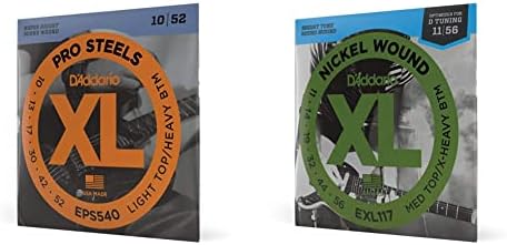 D'Addario Guitar Strings - ProSteels Electric Guitar Strings - Round Wound - Brighter, Crunchier, Increased Sustain - EPS515 - Medium, 11-50