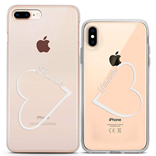 Lex Altern Couple Cases For Iphone 14 13 Pro Max 12 Mini 11 Xs 6S 8 7 Xr White Protective Heart Design Cover Silicone Print Forever Soulmate Simple Friends Quote Girlfriend Matching Tpu #TOP2