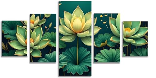 Broderie Diamant Fleur de Lotus pour Salon - Grand Tableau Strass 5D Décoration Murale Adulte