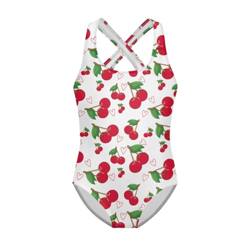 Girl's One Piece Swimsuits Cross Back Straps Cute Swimwear Beach Bathing Suits Quick Dry