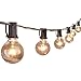 2-Pack 25Ft Outdoor Patio String Lights with 25 Clear Globe G40 Bulbs, UL Certified for Porch Backyard Deck Bistro Gazebos Pergolas Balcony Wedding Market Cafe Party Decor, Black