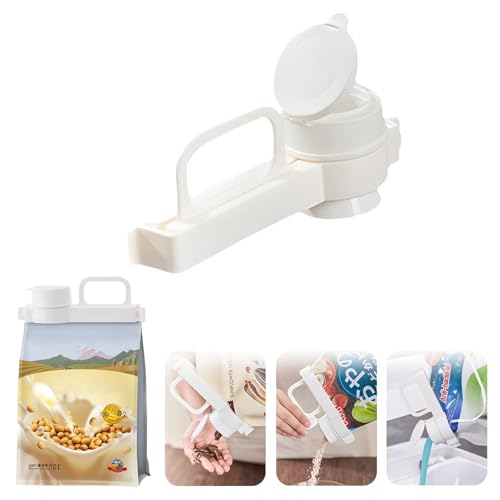 Food Bag Clips With Pour Spout, Food Storage Sealing Clips With Pour Spouts, Snack Clips for Bag With Handle, suitable for small particle food, flour, grains, rice, coffee and other food bags (1pcs)