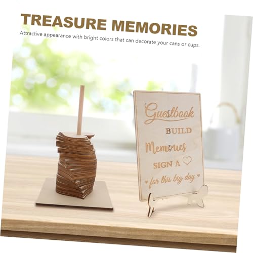 Caja de boda de madera beige CRAFTHROU para organizar sobres 8