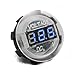 Race Sport Lighting RS4011WB White Digital Volt Meter Round Gauge with Blue LED Lighting - 12 volt operation range