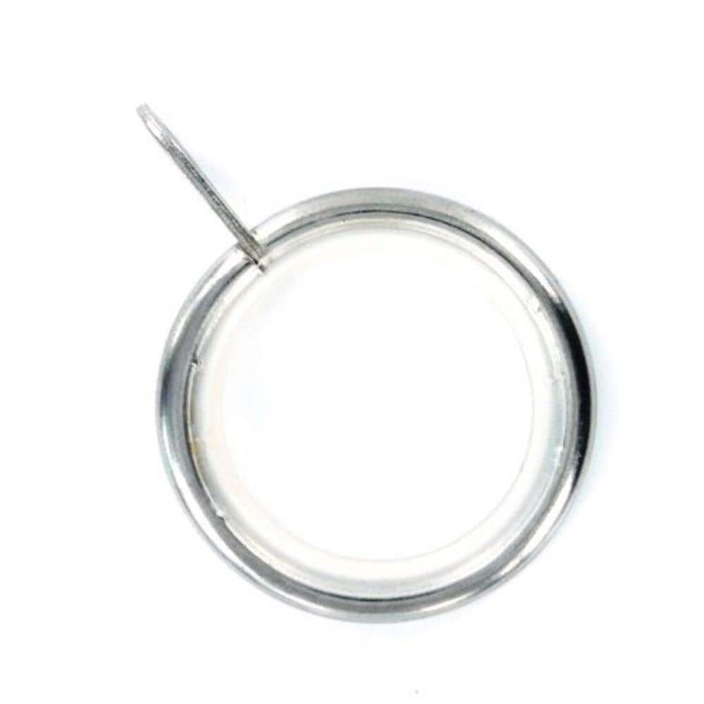 Merriway BH05505 (24 Pcs) Silent Running Curtain Drapery Pole Rod Ring Fixed Eye Chrome Inner Dimension 42mm - Pack of 24 Pieces