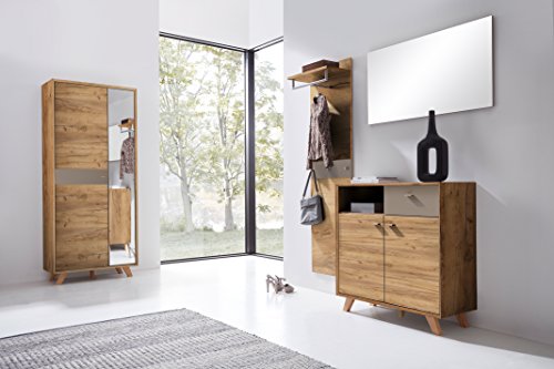 Germania Garderobenschrank Calvi 8663-244 inklusive Fuß-Set | In Navarra-Eiche-Nb und Steingrau | 88 x 208 x 41 cm - 8663-244 Germania Garderobenschrank Calvi 8663-244 inklusive Fuß-Set | In Navarra-Eiche-Nb und Steingrau | 88 x 208 x 41 cm