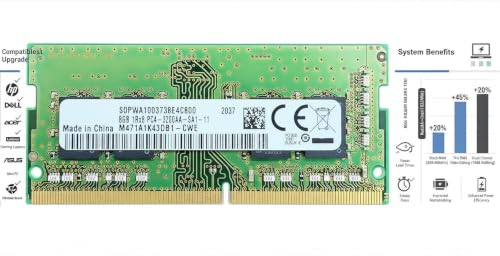 Image of 8GB DDR4 Laptop RAM for Samsung 3200MHz PC4-25600 (PC4-3200AA) 1Rx8 Single Rank 260-Pin SODIMM Memory Module M471A1K43DB1-CWE