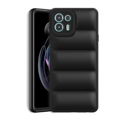 Image of Plus Puffer Case Camera Protection Soft Back Cover for Motorola Moto Edge 20 Fusion - Black