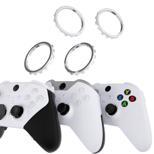 Image of eXtremeRate Replacement Accent Rings for Xbox Elite Series 2 | for Xbox One Elite | for eXtremeRate ASR Version Shell for Xbox Series X /S Controller - Chrome Silver