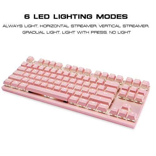 MOTOSPEED 2.4GHz Wireless/Wired Mechanical Keyboard 87Keys Led Backlit Red Switches Type-C Gaming Keyboard for Gaming and Typing,Compatible for Mac/PC/Laptop
