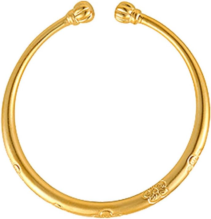 Gold Plated Adjustable Cuff Bangle Bracelet for Women, Elegant Flower Bangle Jewelry Gift for Valentines Day, Mothers Day, Birthday, Anniversary, Christmas Gift for Her
