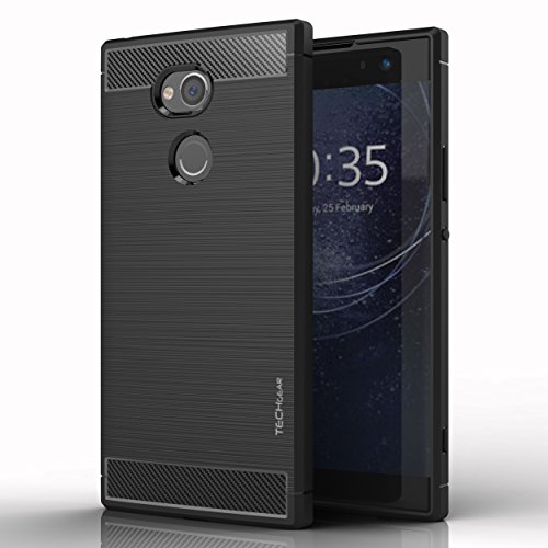 TECHGEAR Xperia XA2 Ultra Case - [Stealth Case] Flexible, Shockproof, Slim Fit, Soft TPU Protective Shell Cover with Carbon Fibre Design Compatible with Sony Xperia XA2 Ultra