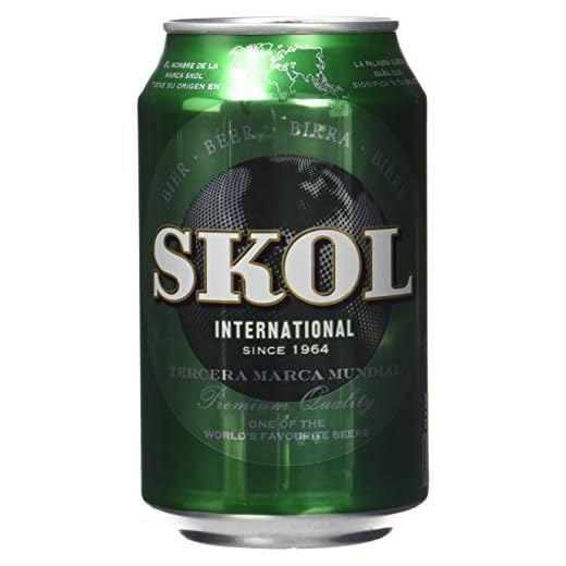 Skol Cerveza | Receta Internacional | Máxima Satisfacción | Refrescante | Paquete 24 Latas x 330 ml | Total 7920 ml