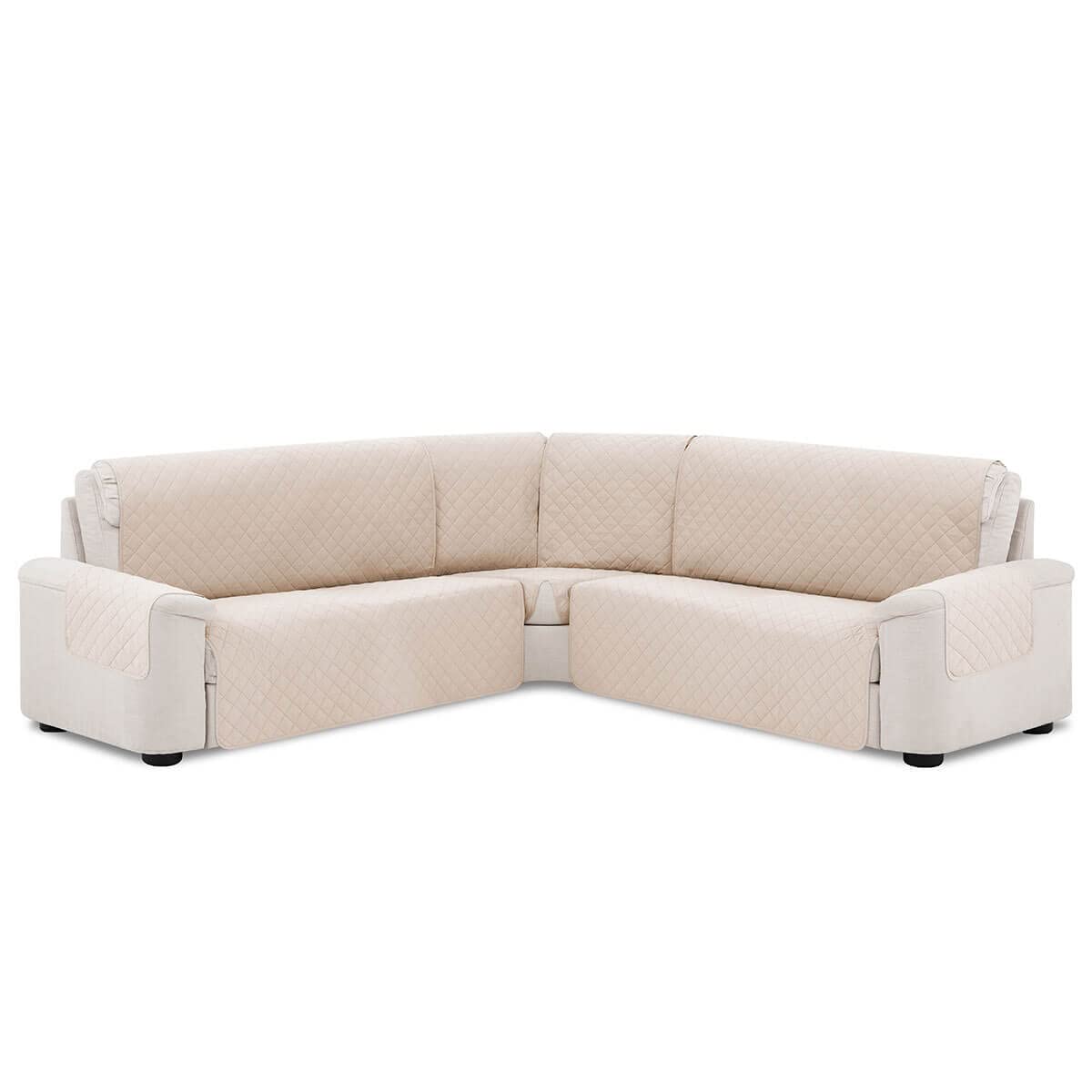 Lanovenanube Funda rinconera Acolchado Mallorca - Práctica - Rinconera Grande - Color Beig C02