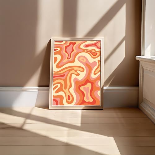 Image of BLINKART Liquid Swirl Aesthetic Modern Art Walls With Frame | Natural Wood Texture | Living Room Bedroom Office Wall Decoration | Poster Home Decor Frames Wall Bedroom | 12x8 Inches (D75)
