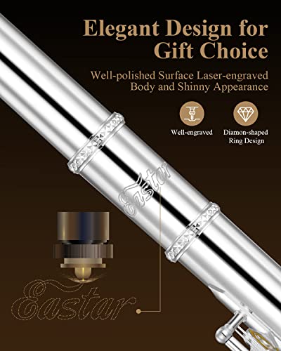 Image of Eastar 16-Key Closed Hole C Flute Advanced Upgraded Silver Full Kit, EFL-1S
