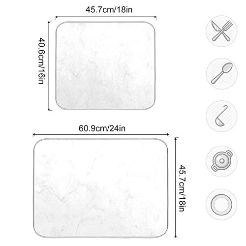 Attx White Marble Dish Drying Mat For Kitchen, Easy Clean Dishwasher Safe Heat Resistant Eco-Friendly Countertop Mat, Christmas Decor 18 X 24 Inches #TOP2