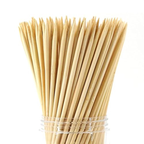 Party Hippo 10 Inch Natural Bamboo Skewers, 4mm Thick, 100 Pack – BBQ Kabob Sticks for Grilling, Fruit, Chocolate Fountain, Crafts & Parties – More Size Choices /8"/10"/12"/14"/16" (10" / 100 ct)