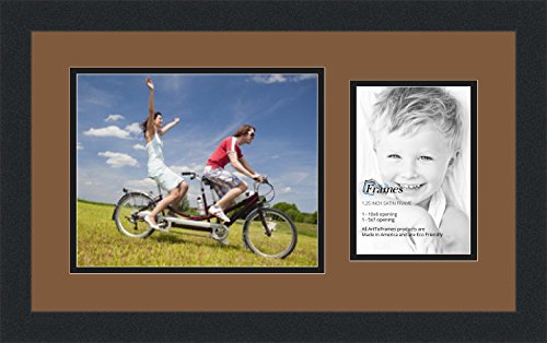 ArtToFrames Double-Multimat-190-767/89-FRBW26079 Collage Photo Frame Double Mat with 1-5x7, 8x10 Openings and Satin Black Frame