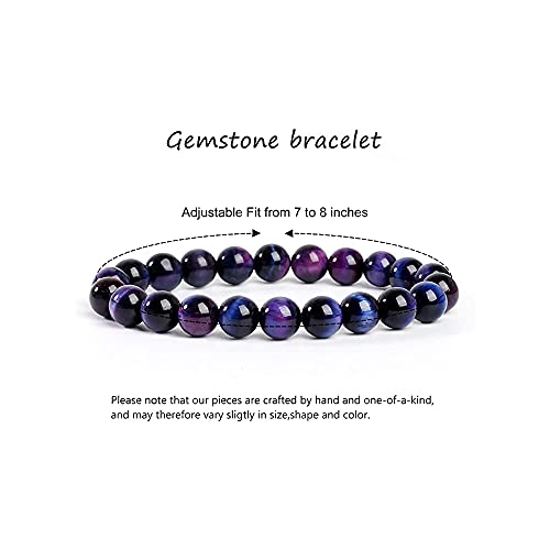 Natural 8mm Gorgeous Semi-Precious Gemstones Round Beads Stretch Bracelet 7 Inch Unisex4