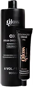 KIT COLORAÇÃO + OX para coloração de fios brancos 6 vol /1,9%