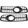 No.8E0807681F/8E0807682F Fog Light Grill for Audi A4 B7 S4 2005-2008 Front Left Right Front Lower Bumper Fog Light Cover Inserts ABS 1 Pair Black