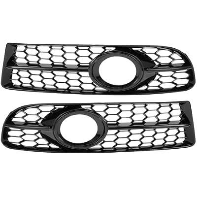 No.8E0807681F/8E0807682F Fog Light Grill for Audi A4 B7 S4 2005-2008 Front Left Right Front Lower Bumper Fog Light Cover Inserts ABS 1 Pair Black
