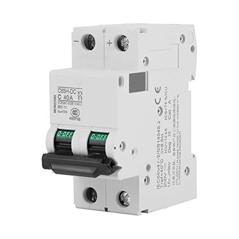 Ouitble DC Circuit Breaker 2P 250V Low-voltage DC Miniature Circuit Breaker for Solar Panels Grid System(40A) Cover