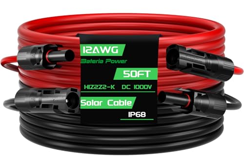 Bateria Power 50FT 12AWG Solar Pair