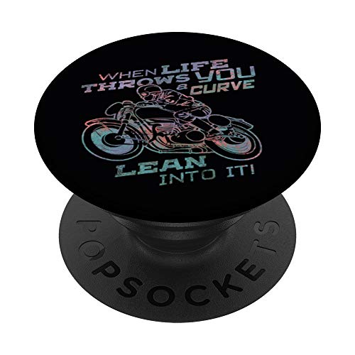 Motocycliste Quand la vie vous fait prendre un virage PopSockets Support et Grip pour Smartphones et Tablettes Cover