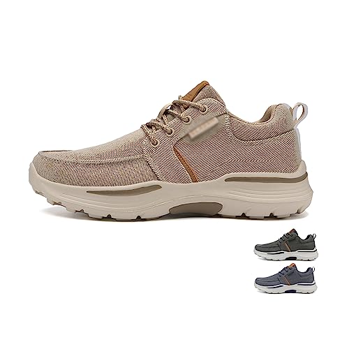 Men's Breathable Canvas Sport Shoe,Casual Men Loafers Comfortable Light Outdoor Sneakers Platform Non Slip Vulcanized Shoes