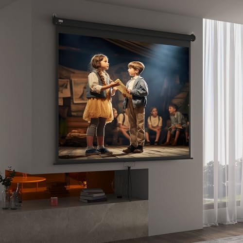 HOMCOM Schermo di Proiezione 100 Pollici Regolabile Montaggio a Soffitto e Parete, Telo per Proiettore Formato 4:3, 203x152cm, Bianco e Nero - 2