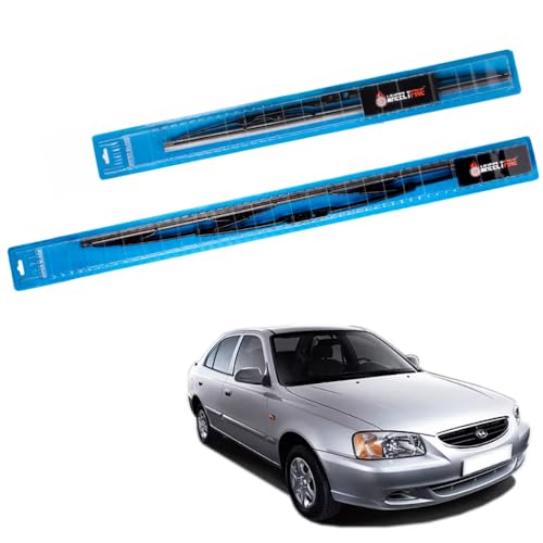 Image of Windshield Car Wiper Blades Metal Frame Water Repellant Cleaning Wiper Blades Refills Best for Hyundai Accent (1999 Onwards) Dr 20 inch /Pa 18 inch