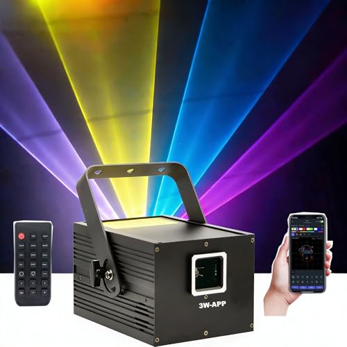 Wonsung 3W RGB Full Color Stage Lights DJ Disco Animation Stage Beam Lights for Party Wedding Stage Event Lighting Show