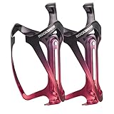 ROCKBROS(ロックブロス)ボトルケージ 自転車 ドリンクホルダー ロードバイク アルミ合金 ボトルホルダー 軽量 頑丈 おしゃれ サイクリング 取り付け工具付き(ブラックレッド、2個セット)