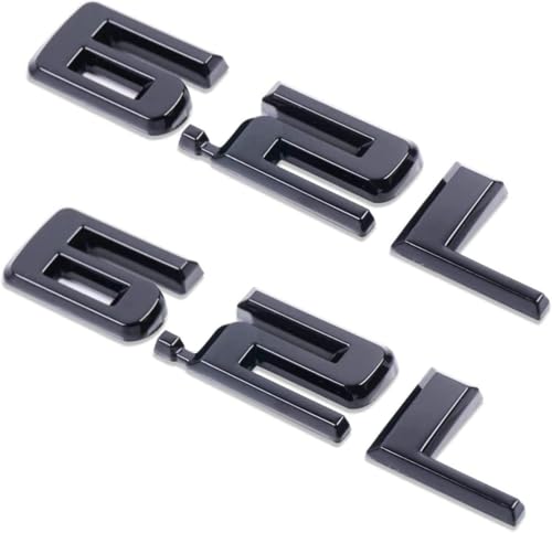 Image of 2pcs 6.2L Emblems 3D Hood Style Badge Logo Sticker Nameplate Letter Replacement for 1500 2500HD (Matte Black)