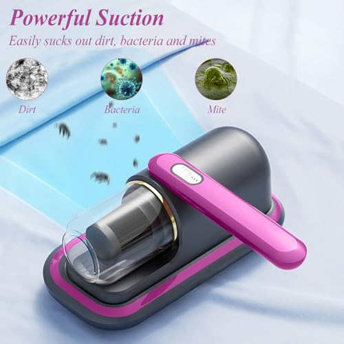 HAMON Mattress Vacuum Cleaner, Bed Vacuum Cleaner with UV Light, Handheld Cordless Bed Mattress Vacuum with Washable Filter for Mattresses Bed, Sofa, Pillows, Carpets - Image 3
