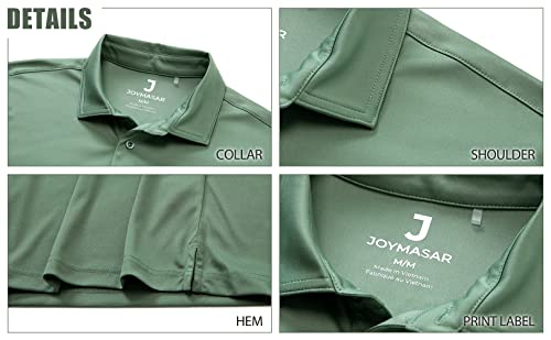 Joymasar Mens Athletic Golf Polo Shirts - Short Sleeve Workout Polos Quick Dry T-Shirt Grey #TOP4