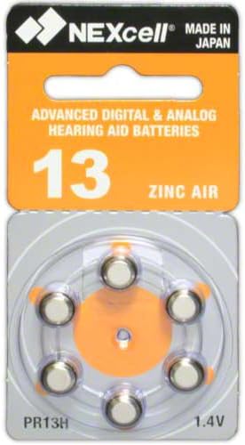 60 NEXcell Hearing Aid Batteries Size: 13 + Keychain